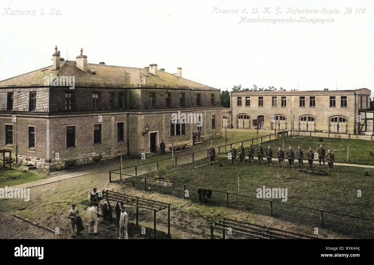 Kaserne Kamenz G07, 1915, Landkreis Bautzen, de Kamenz, Kaserne des 13. Königlich Sächsischen Infanterie, Régiments Nr. 178, Allemagne Banque D'Images