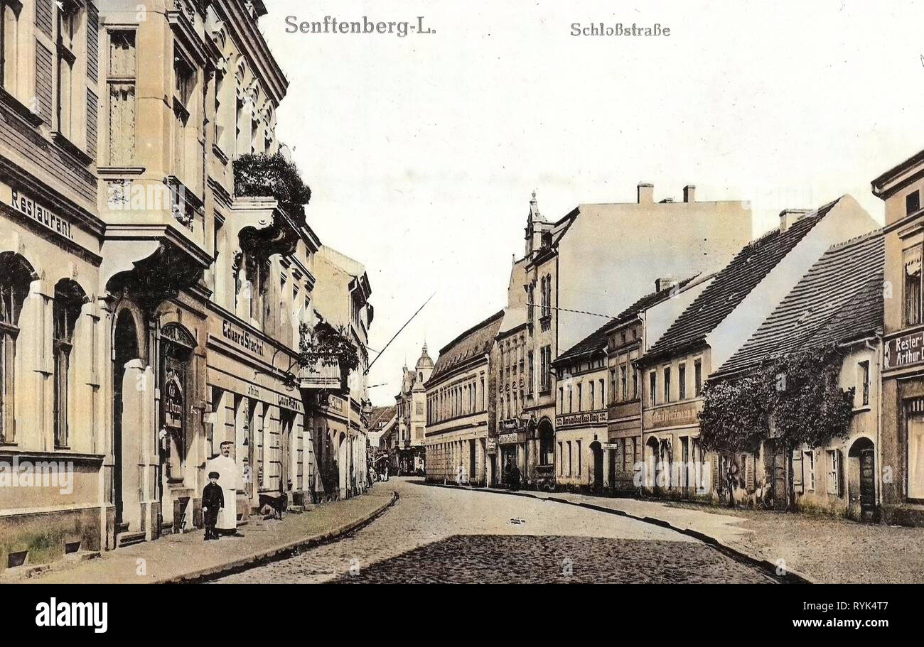 Bâtiments de Senftenberg, 1915, Brandebourg, Senftenberg, Schloßstraße Banque D'Images