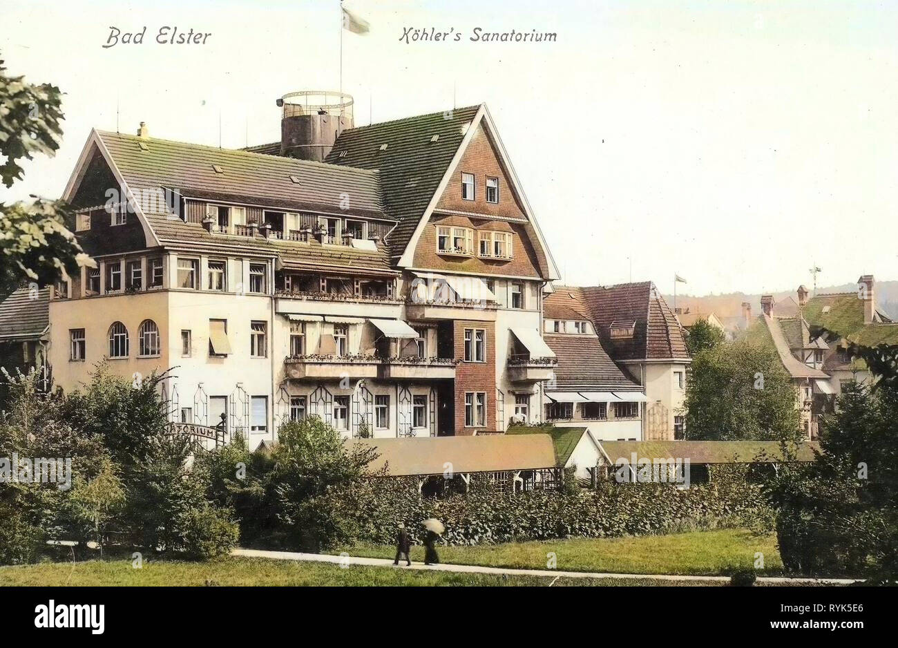 Bâtiments Spa en Saxe, bâtiments en Bad Elster, 1916, Vogtlandkreis, Bad Elster, Köhlers Sanatorium, Allemagne Banque D'Images