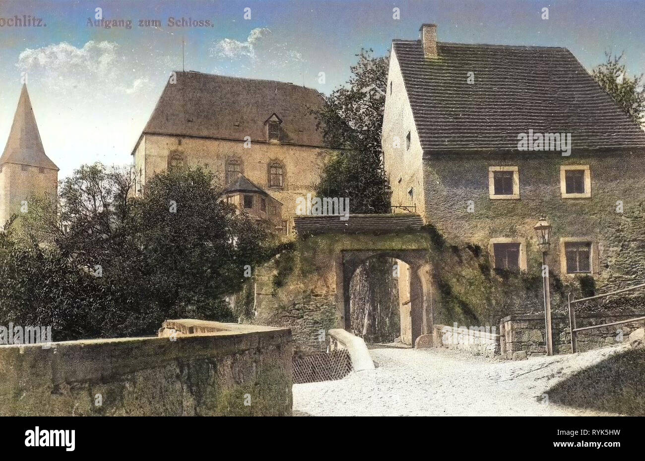 Schloss Rochlitz, portes du château en Saxe, 1916, Landkreis Mittelsachsen, Rochlitz, Aufgang zum Schloß, Allemagne Banque D'Images