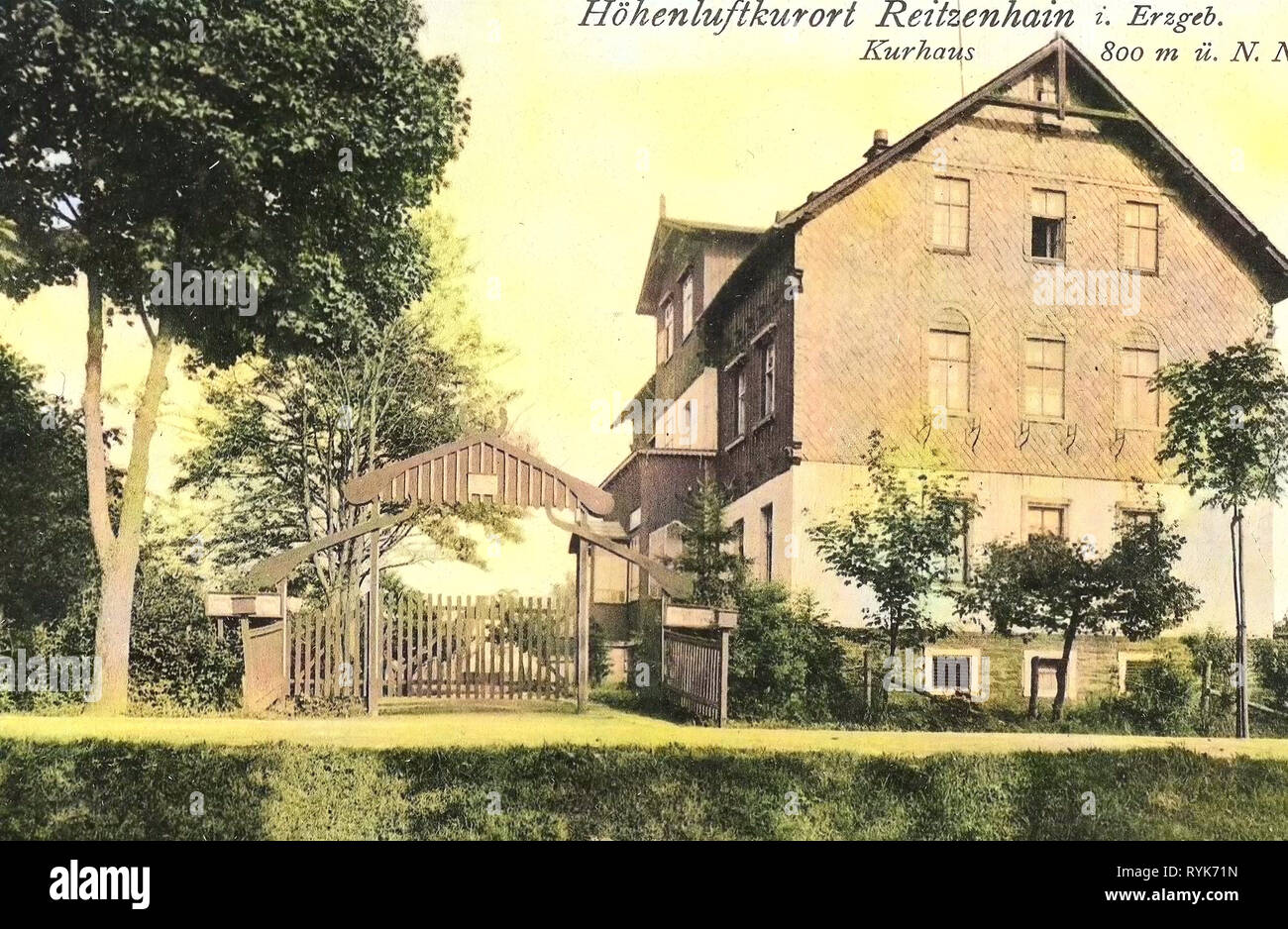 Bâtiments Spa en Saxe, bâtiments en Erzgebirgskreis, Marienberg (Reitzenhain), 1918, Erzgebirgskreis, Reitzenhain, Kurhaus, Allemagne Banque D'Images
