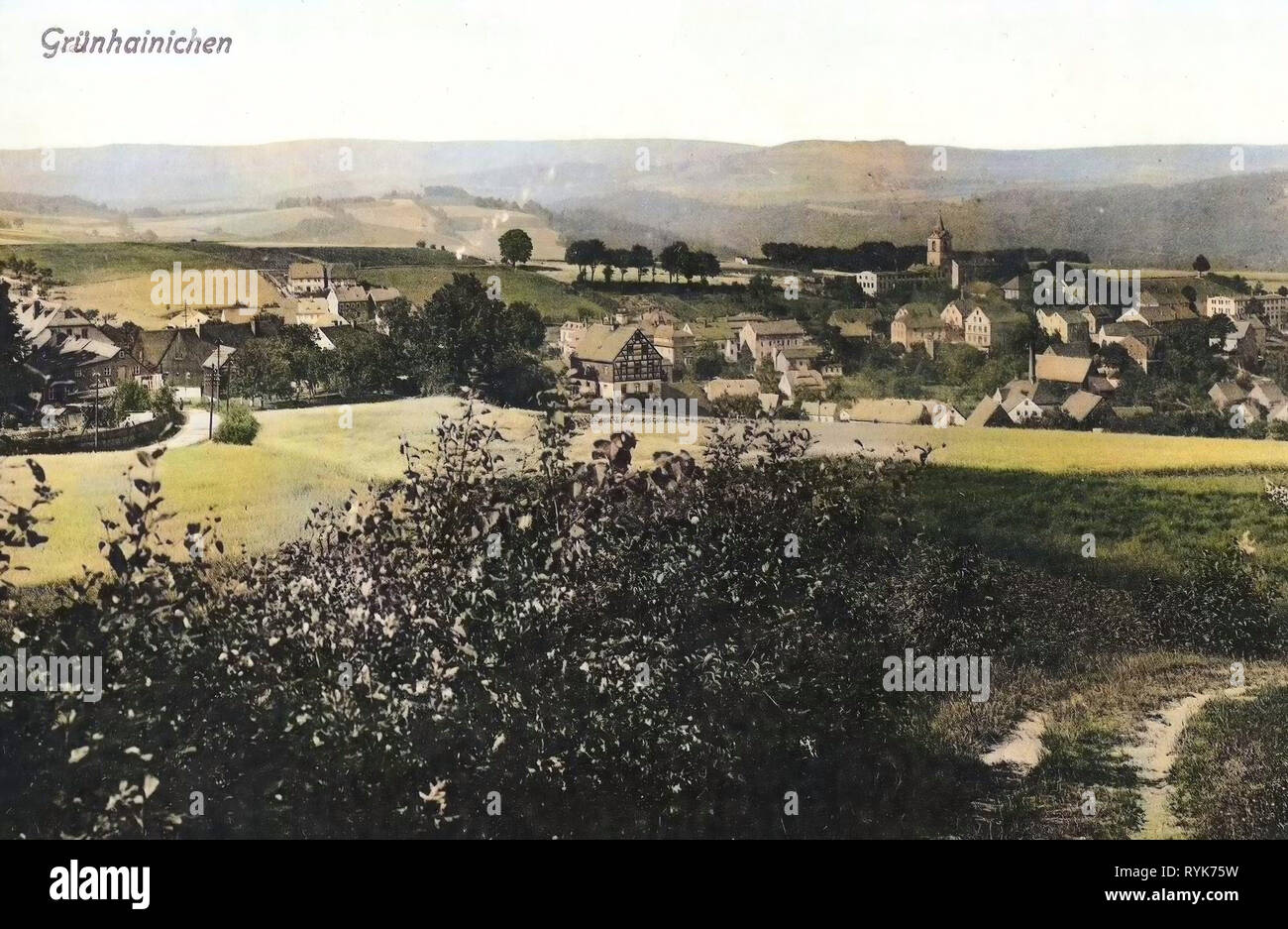 En 1919, les bâtiments Erzgebirgskreis, Erzgebirgskreis, Grünhainichen, Allemagne Banque D'Images