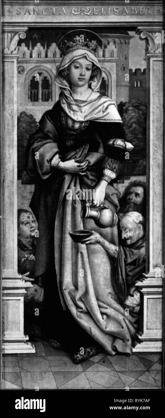 La religion, le christianisme, saint, 'l'Ascension de Sainte Catherine", adapté de peinture de Hans von Kulmbach (circa 1480 - circa 1522), 1515, dessin pinceau, par Karl von Siegl (1842 - 1900), avant 1898, Additional-Rights Clearance-Info-Not-Available- Banque D'Images