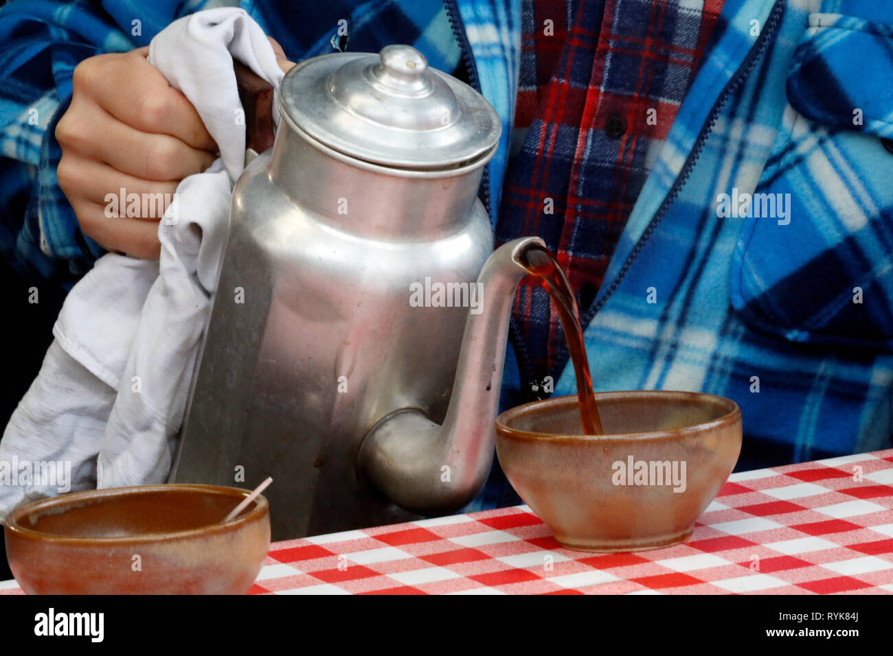 Ancien artisanat Domancy festival. Ancienne cuisine. La France. Banque D'Images