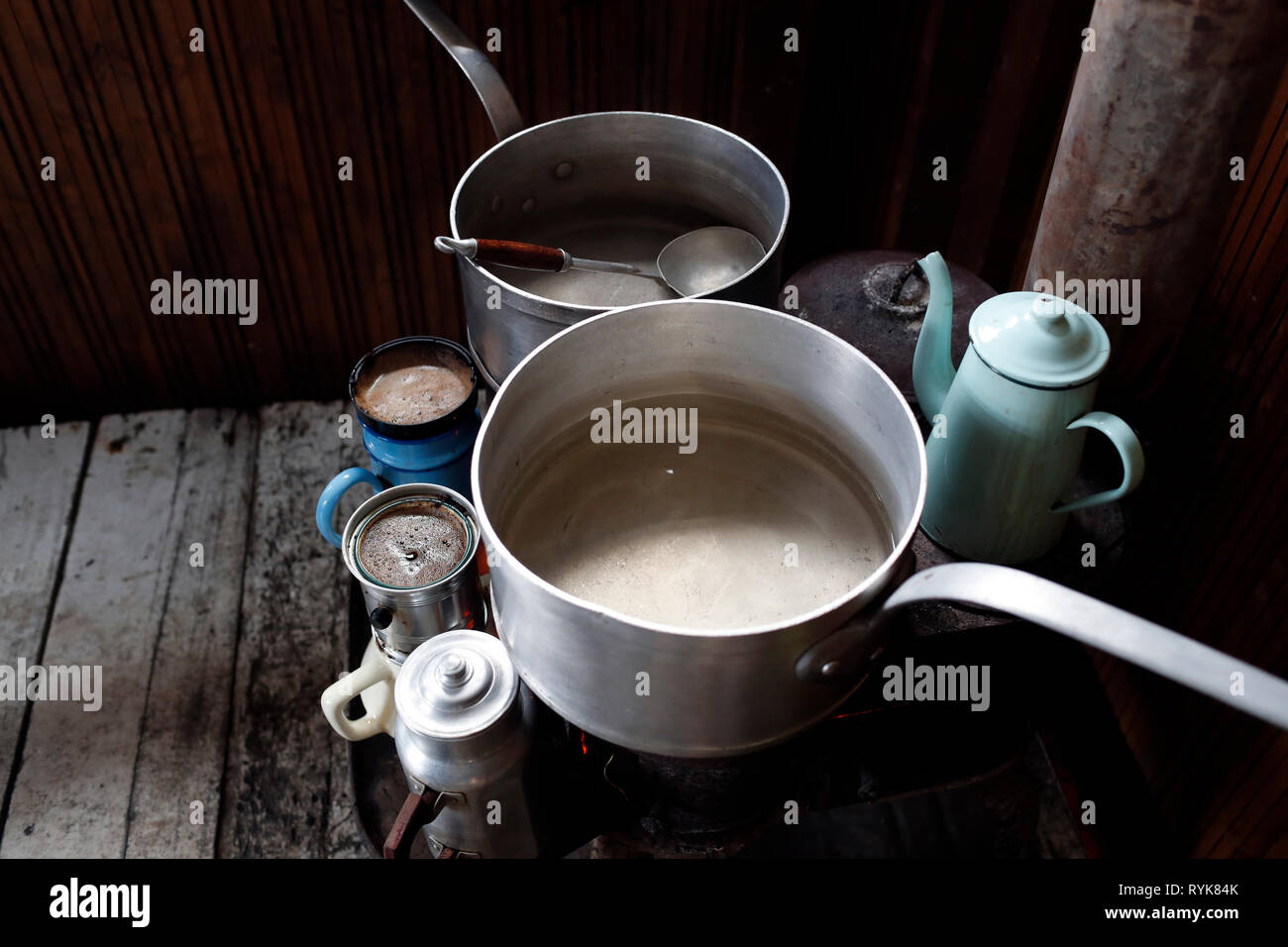 Ancien artisanat Domancy festival. Ancienne cuisine. La France. Banque D'Images