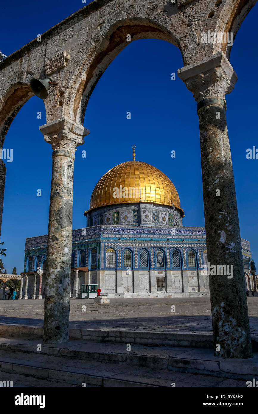 Dôme du Rocher, Jérusalem Est, Israël. Banque D'Images