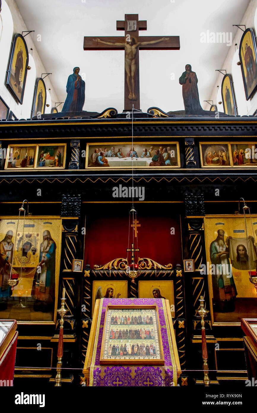 Église orthodoxe russe Alexandre Nevski, Jérusalem, Israël. Banque D'Images