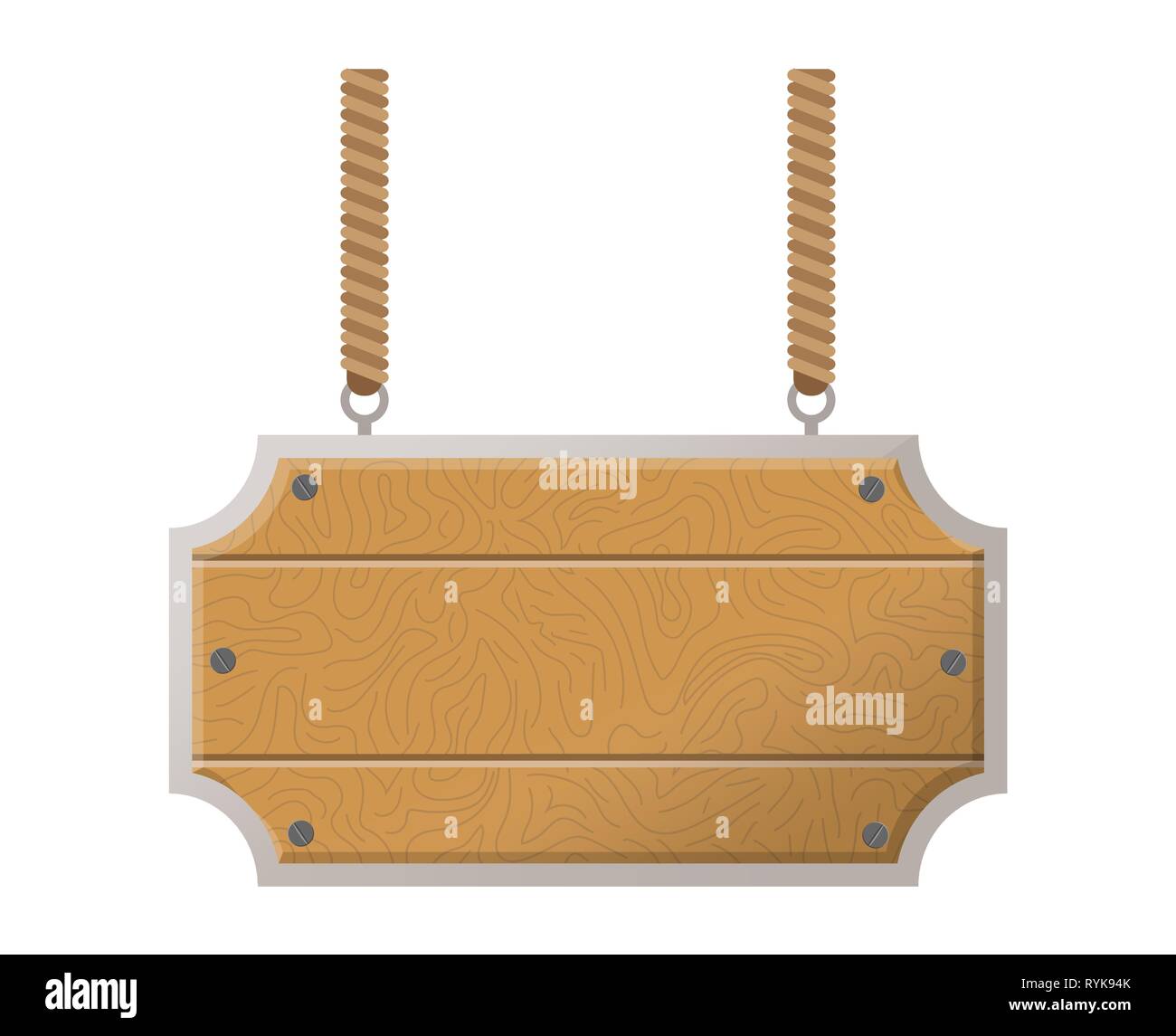 Plaque en bois accroché sur les cordes, un lieu pour vos inscriptions Image  Vectorielle Stock - Alamy