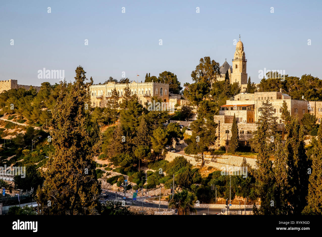 Jérusalem, autour de l'abbaye de la Dormition sur le mont Sion, Israël. Banque D'Images