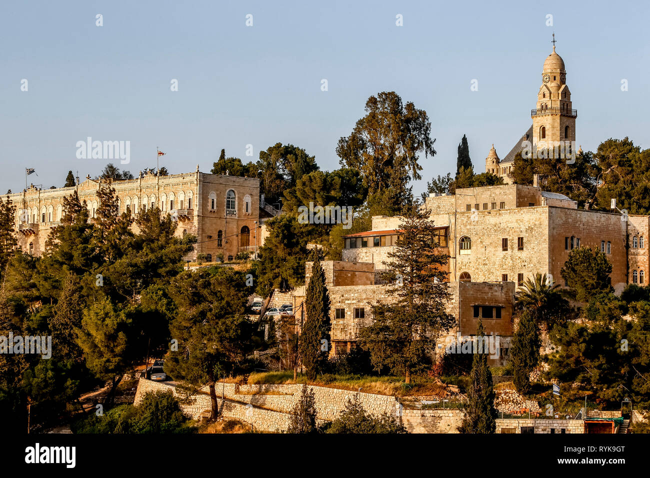 Jérusalem, autour de l'abbaye de la Dormition sur le mont Sion, Israël. Banque D'Images