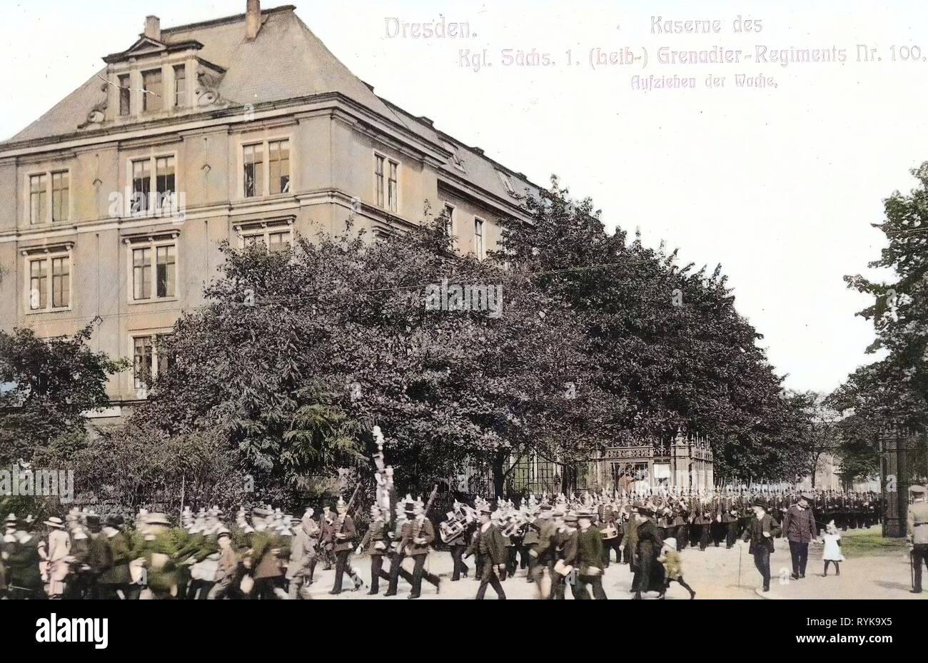 1. Königlich Saxon Leib-Grenadier-Regiment Nr. 100, Leib-Grenadier-Kasernen, 1912, Dresde, Kaserne des 1. Königlich Sächsischen, Grenadier Regiment Nr. 100, Allemagne Banque D'Images