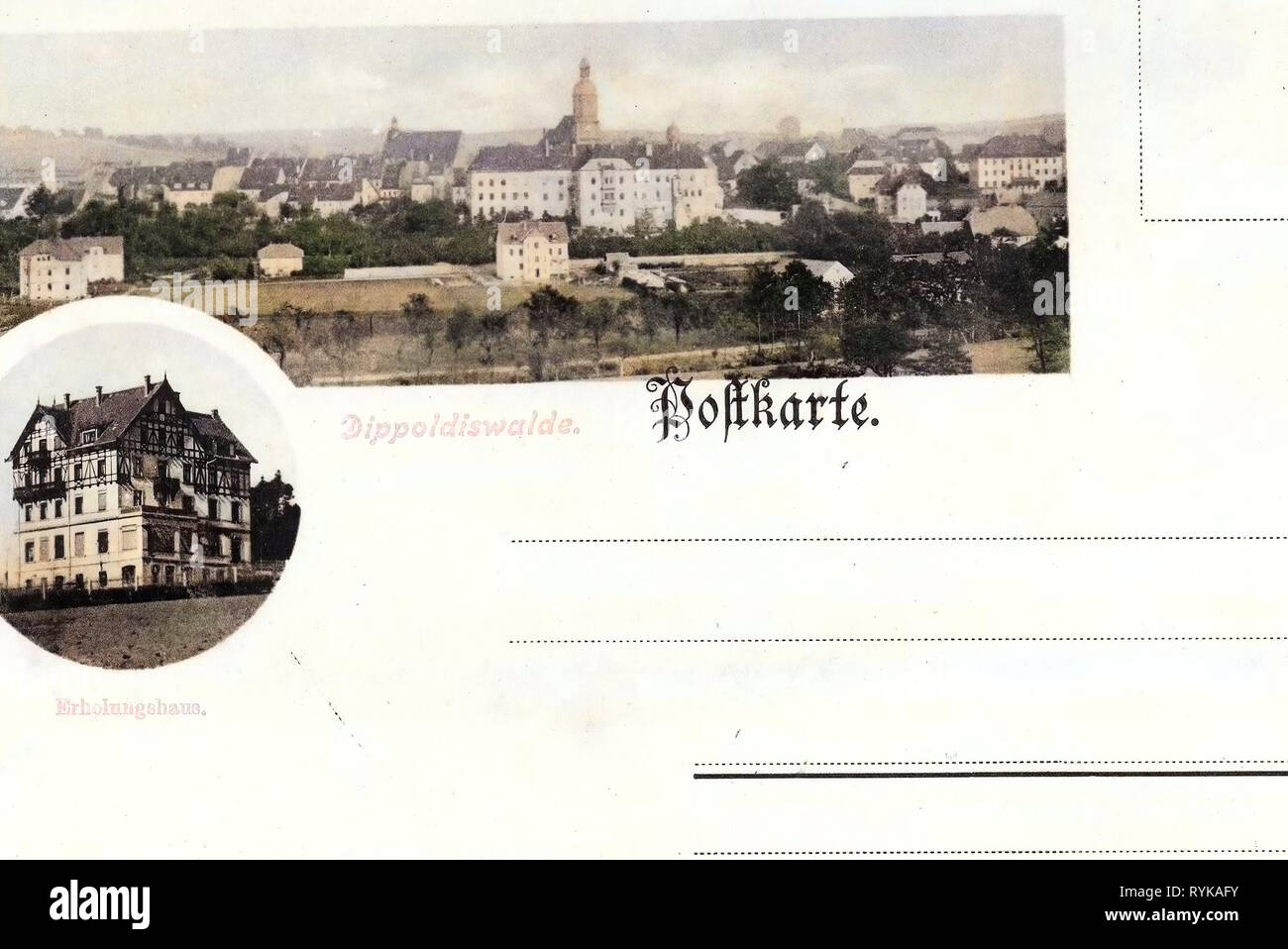 Cartes postales, Multiview bâtiments Spa en Saxe, Münstertal, 1899, Sächsische Schweiz-Osterzgebirge Landkreis, Erholungsheim, Allemagne Banque D'Images