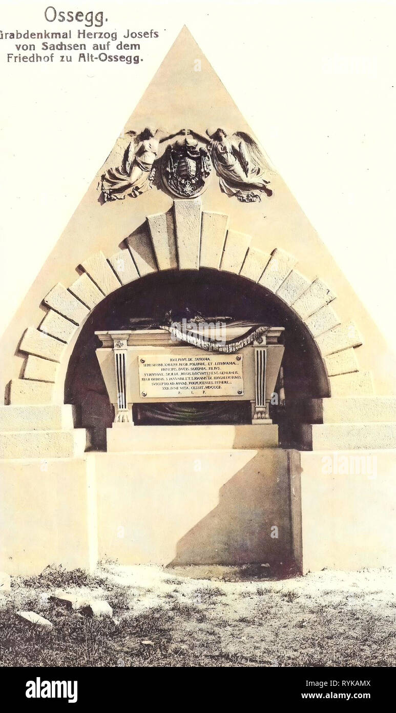 Joseph, duc de tombes, août 1659 en République tchèque, en 1912, d'Ústí nad Labem, Ossegg Grabdenkmal, Herzog Josefs von Sachsen Banque D'Images