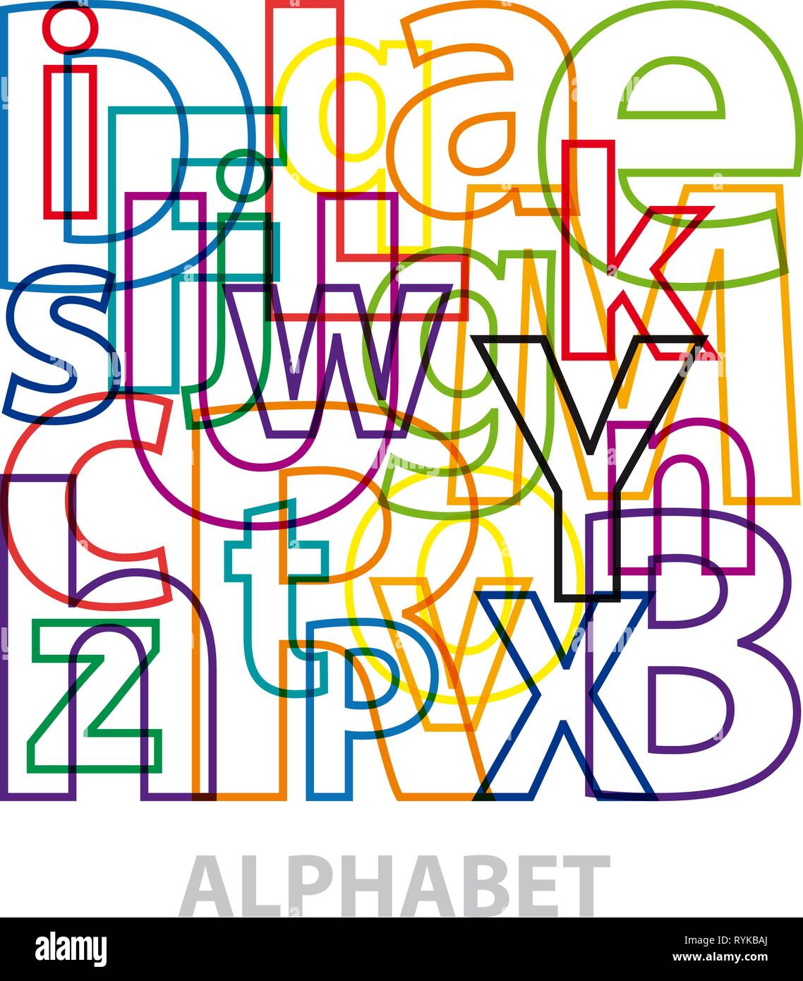 Vector alphabet. Texte cassé Illustration de Vecteur