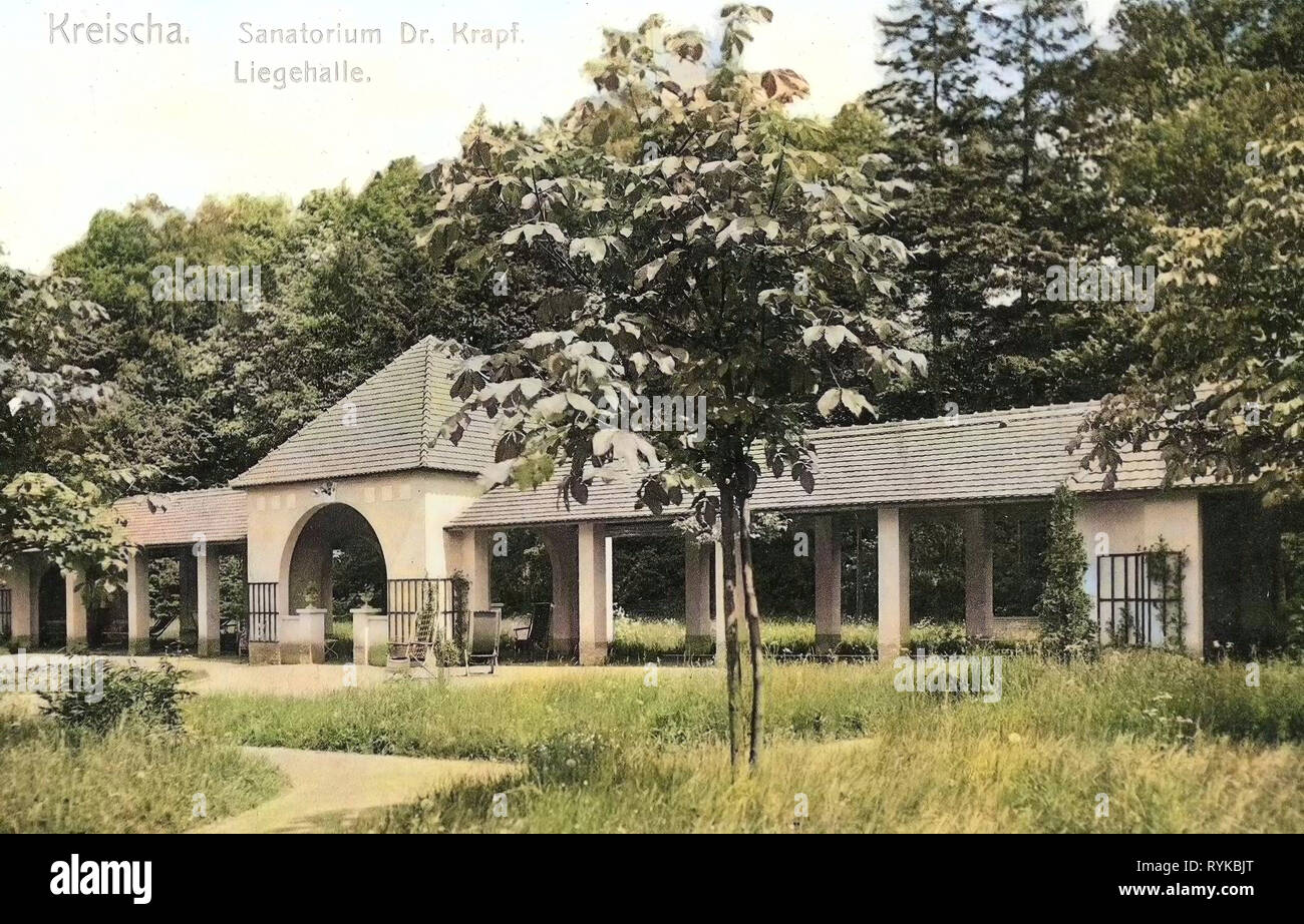 Bâtiments Spa en Saxe, Kreischa, 1912, Landkreis Sächsische Schweiz-Osterzgebirge, Sanatorium Dr. Krapf, Liegehalle, Allemagne Banque D'Images