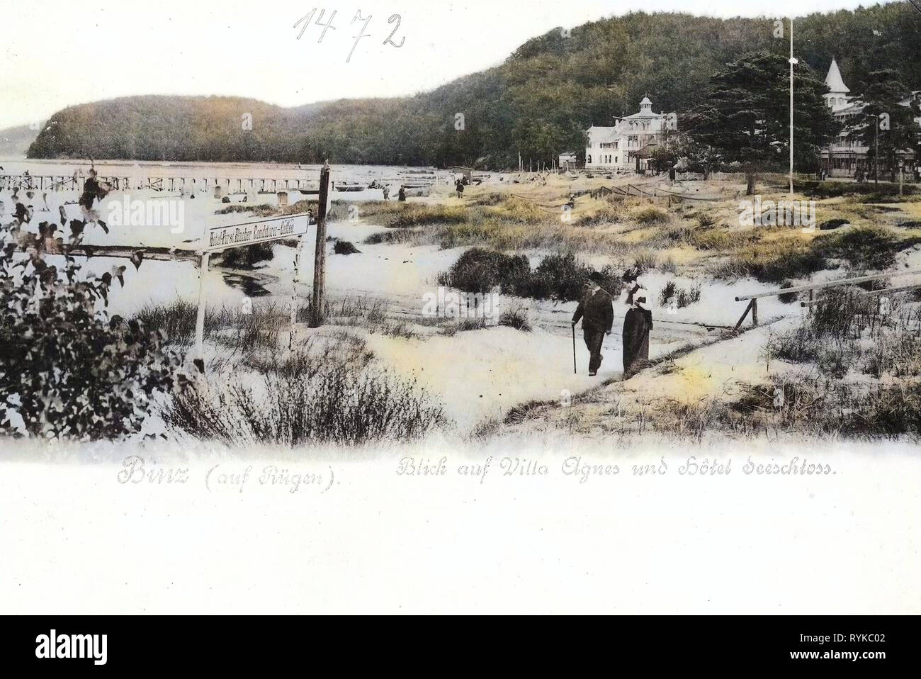 Hôtels à Binz, villas en Allemagne, les plages de l'Allemagne, des images historiques de Binz, 1900, Mecklenburg-Vorpommern, Binz, Hôtel Seeschloß und Villa Agnes Banque D'Images