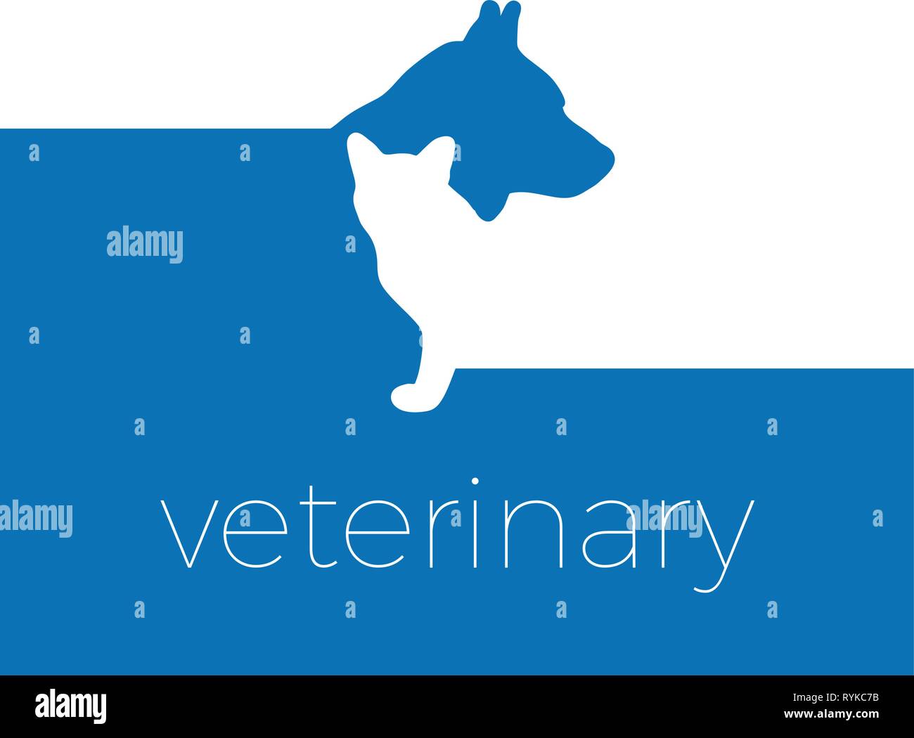 Logo Vector vétérinaire, chien et chat historique Illustration de Vecteur