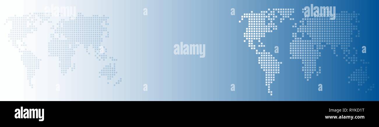 Vector abstract background blue world avec des points, global business concept. En-tête et le banner Illustration de Vecteur