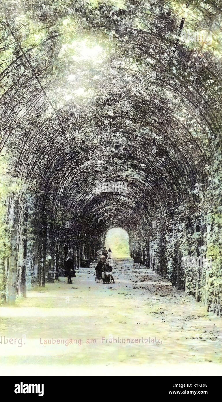 Pergolas en Pologne, l'histoire de Kołobrzeg, 1901, en Voïvodie, Kolberg, Laubengang suis Frühkonzertplatz Banque D'Images