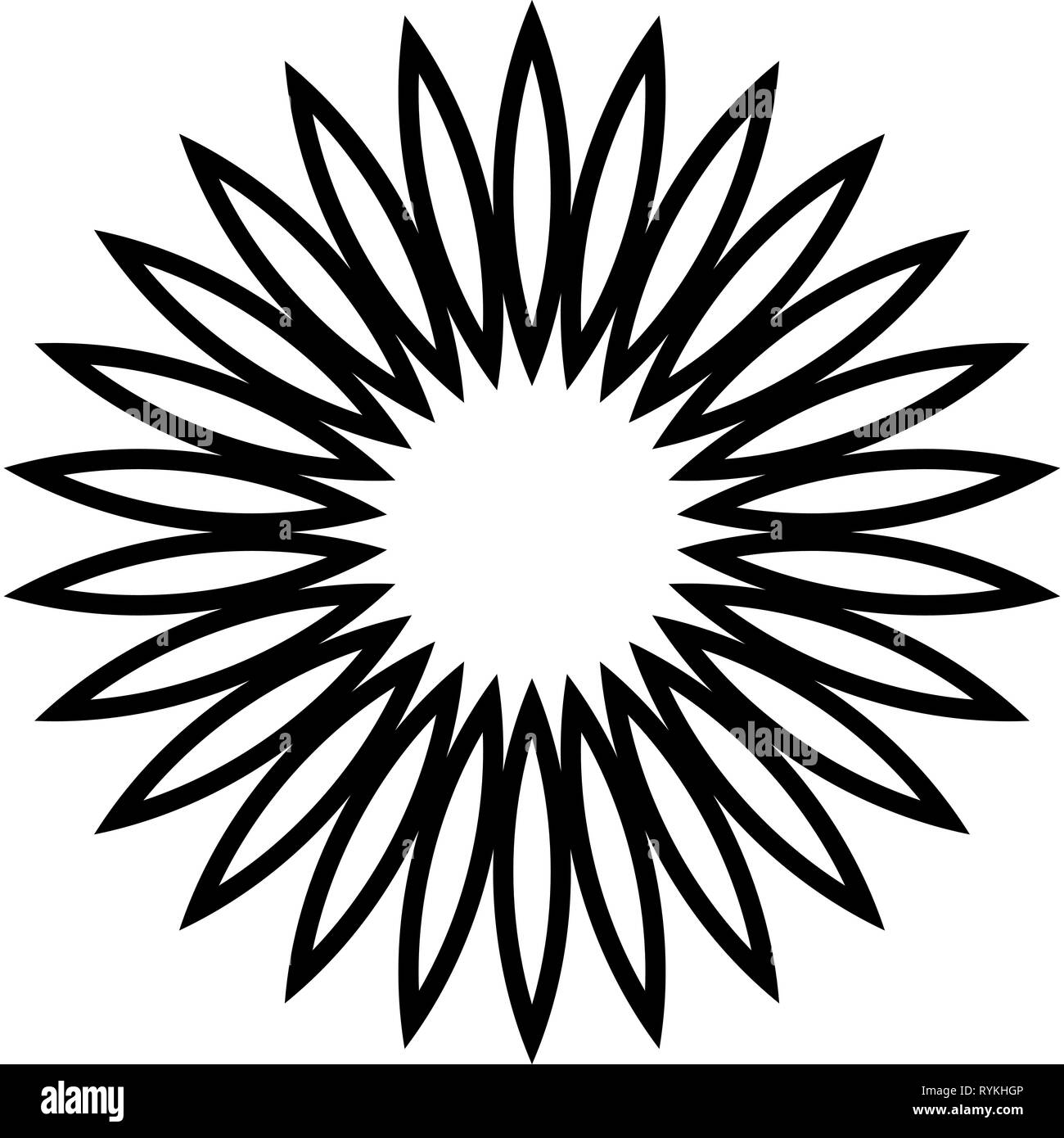 Ornement de forme plate de fleurs, camomille. Et l'illustration vectorielle. Illustration de Vecteur