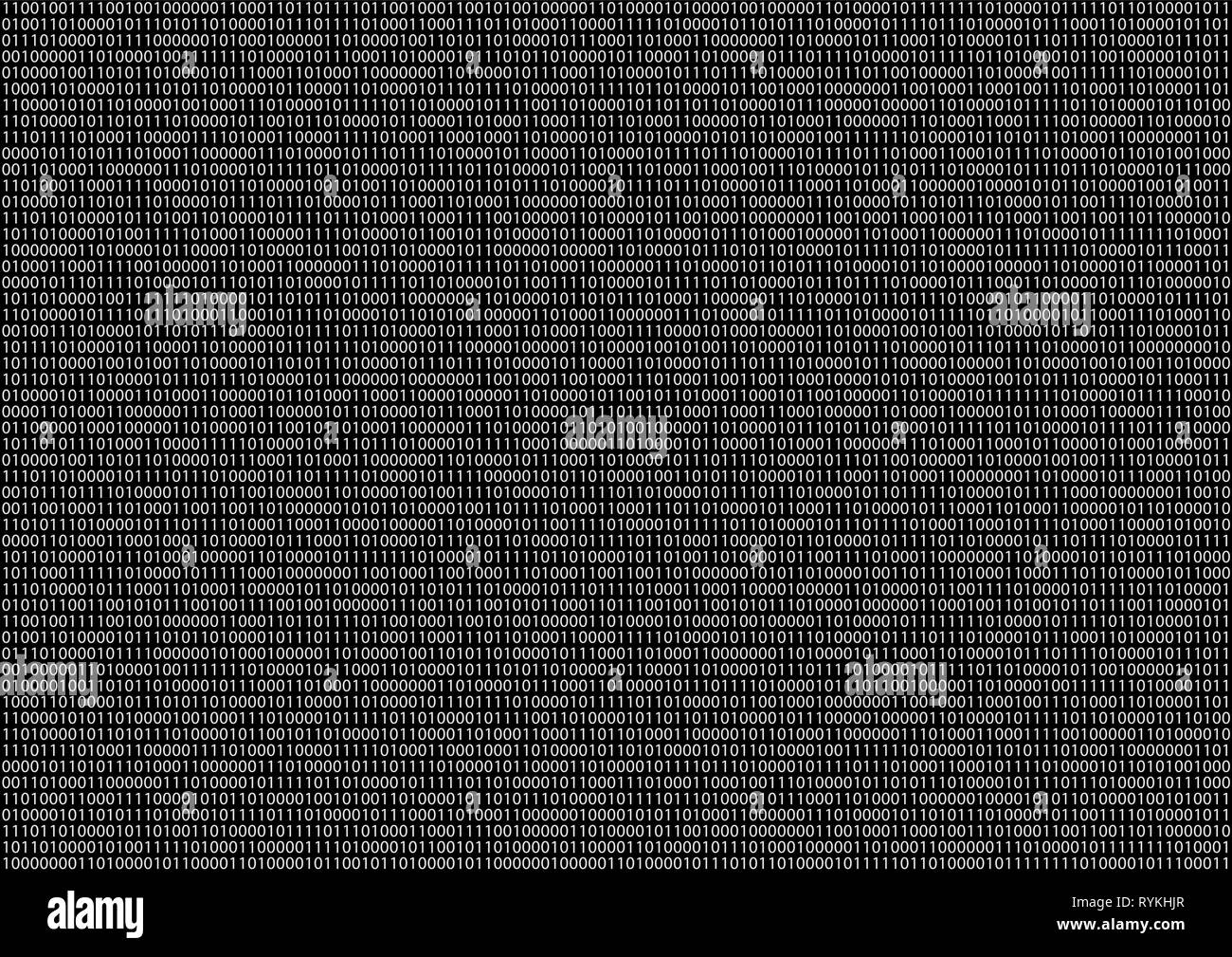 L'écran de code binaire Illustration de Vecteur