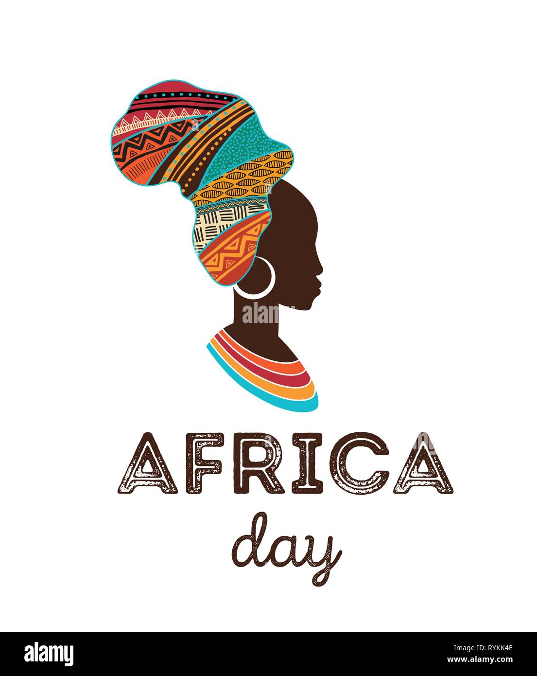 Heureuse Journée de l'Afrique. Vector affiche, bannière, card Illustration de Vecteur