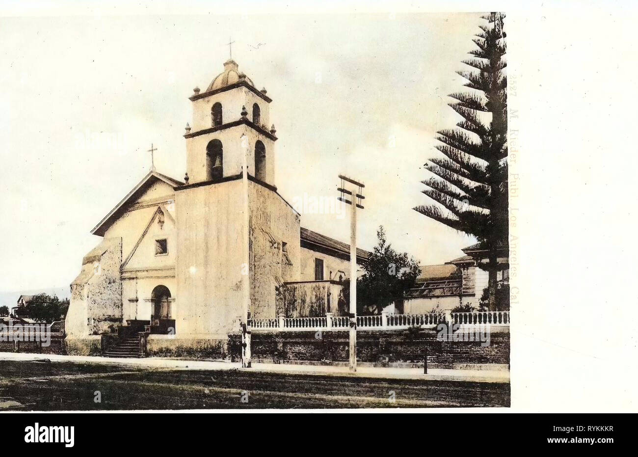 Mission San Buenaventura, cartes postales d'églises en Californie, 1903, Californie, S. Buena Ventura, Mission San Buena Ventura', États-Unis d'Amérique Banque D'Images
