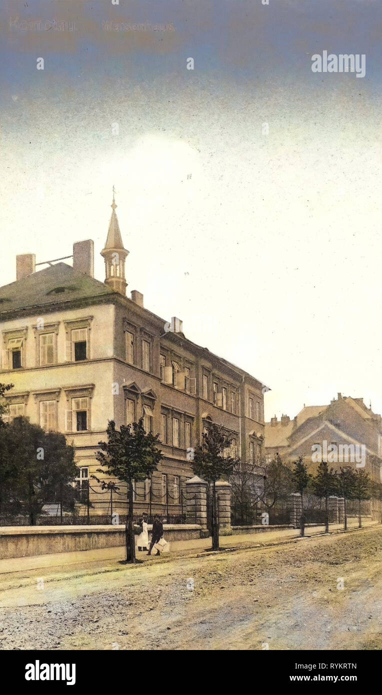 Les orphelinats, les bâtiments à Chomutov, 1913, d'Ústí nad Labem, Komotau, Waisenhaus, République Tchèque Banque D'Images