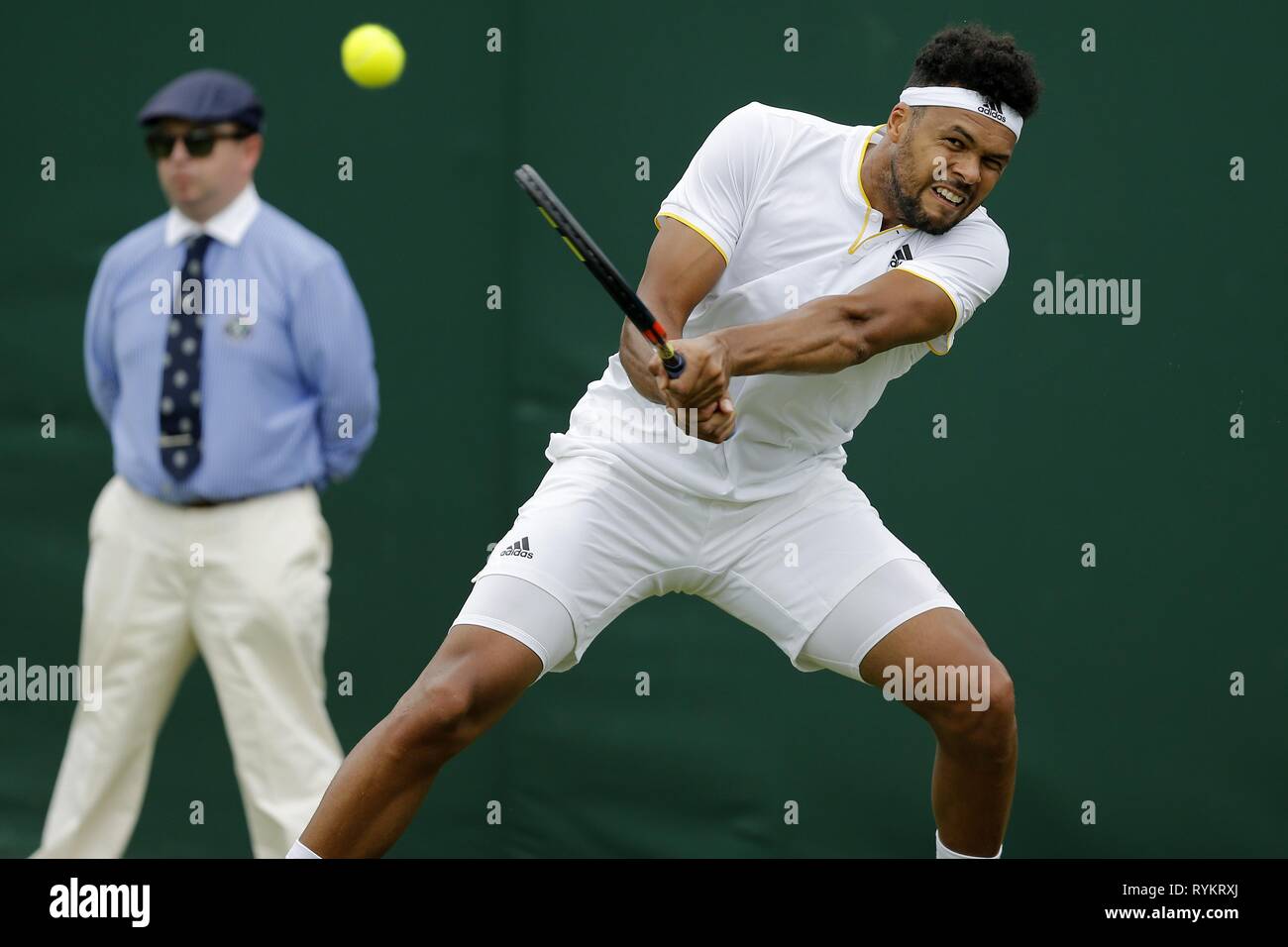 JO-WILFRIED TSONGA, LA FRANCE, le tournoi de Wimbledon 2017, 2017 Banque D'Images