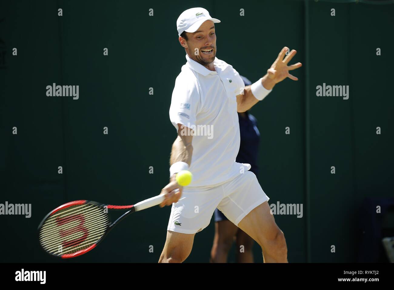 ROBERTO BAUTISTA AGUT, l'Espagne, le tournoi de Wimbledon 2017, 2017 Banque D'Images
