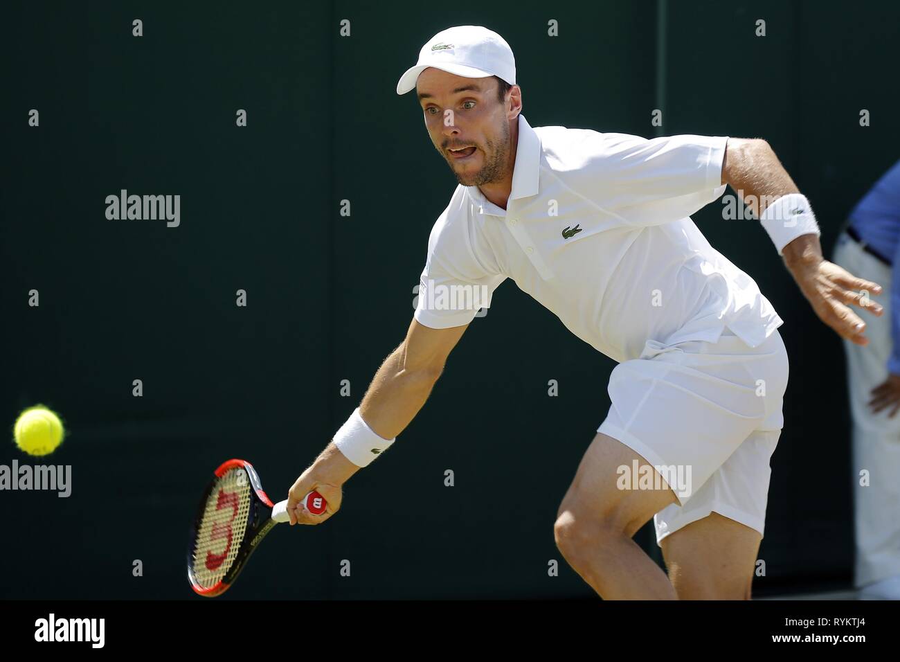 ROBERTO BAUTISTA AGUT, l'Espagne, le tournoi de Wimbledon 2017, 2017 Banque D'Images