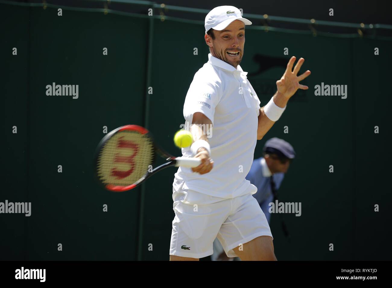 ROBERTO BAUTISTA AGUT, l'Espagne, le tournoi de Wimbledon 2017, 2017 Banque D'Images