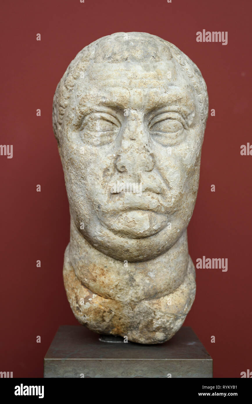 Copenhague. Le Danemark. Buste de l'empereur romain Vitellius, Ny Carlsberg Glyptotek. Aulus Vitellius Germanicus Auguste (15 AD - AD 69) était romain Banque D'Images