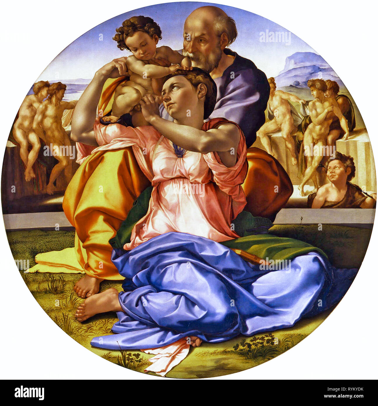 Tentures for Sale avec l'œuvre « La Sainte Famille - Doni Tondo - Michel- Ange » de l'artiste WWestmoreland