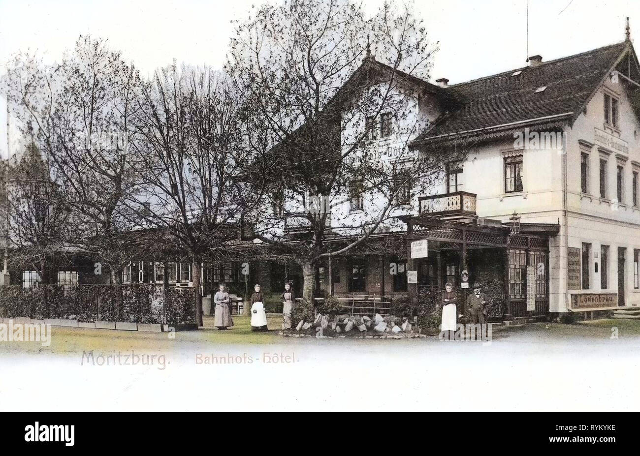 Hôtels en Saxe, Moritzburg (Sachsen), 1902, Landkreis Meißen, Moritzburg, Bahnhofshotel, Allemagne Banque D'Images