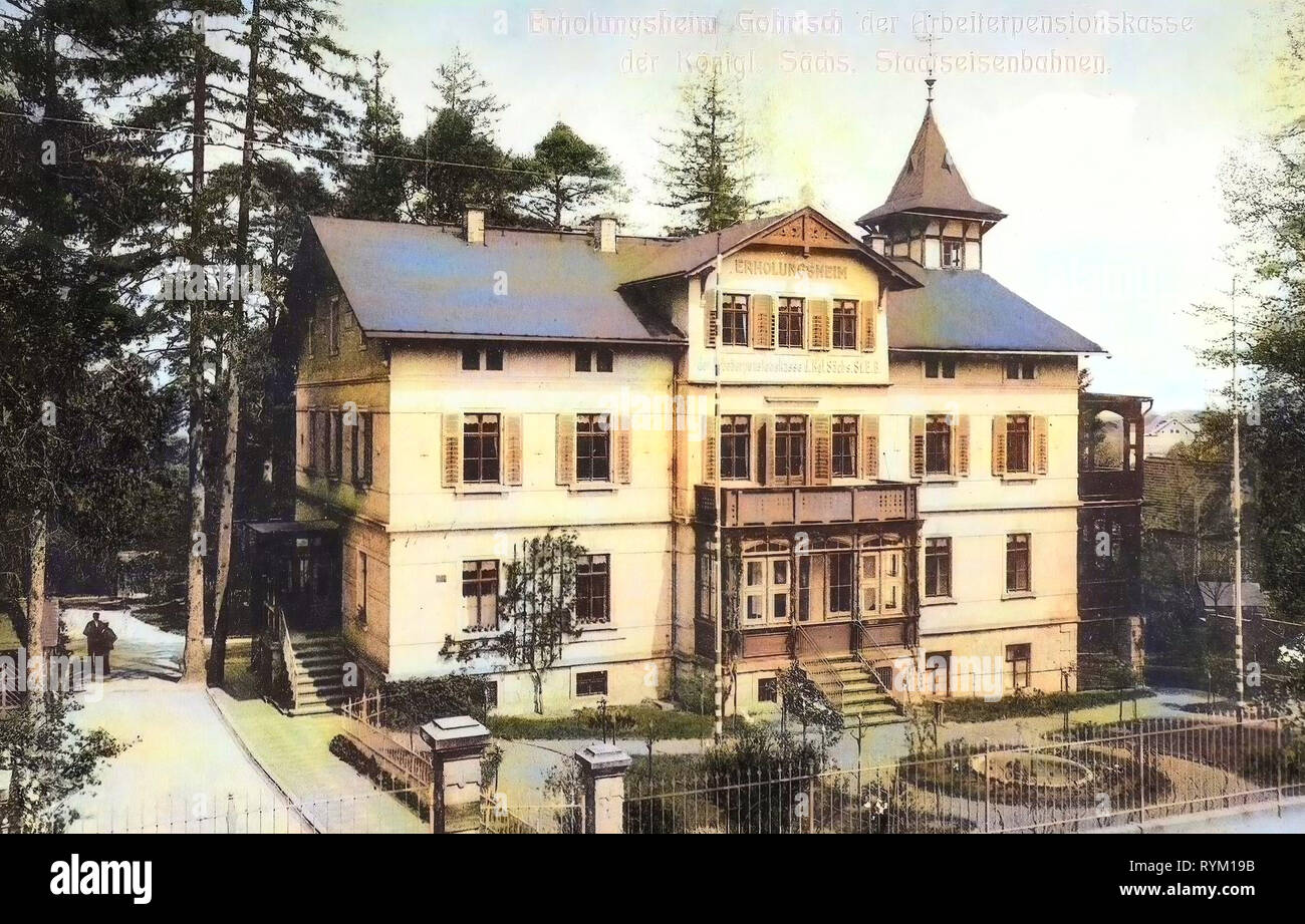 Bâtiments Spa en Saxe, l'histoire de Sayda, 1906, Sächsische Schweiz-Osterzgebirge Landkreis, Sayda, Erholungsheim, Allemagne Banque D'Images