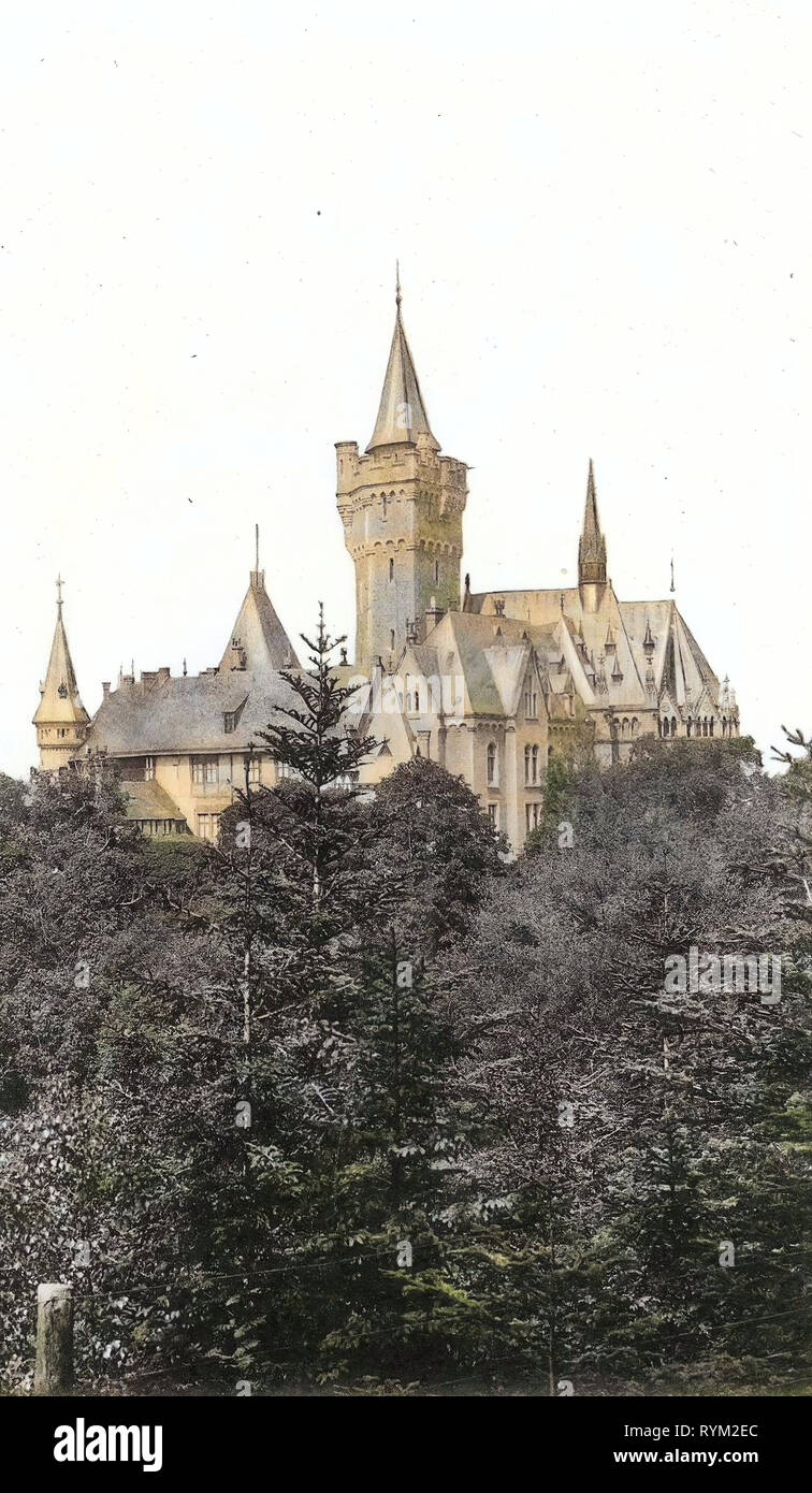 Schloss Wernigerode vues historiques, 1906, la Saxe-Anhalt, Wernigerode, Schloß vom Agnesberg, Allemagne Banque D'Images