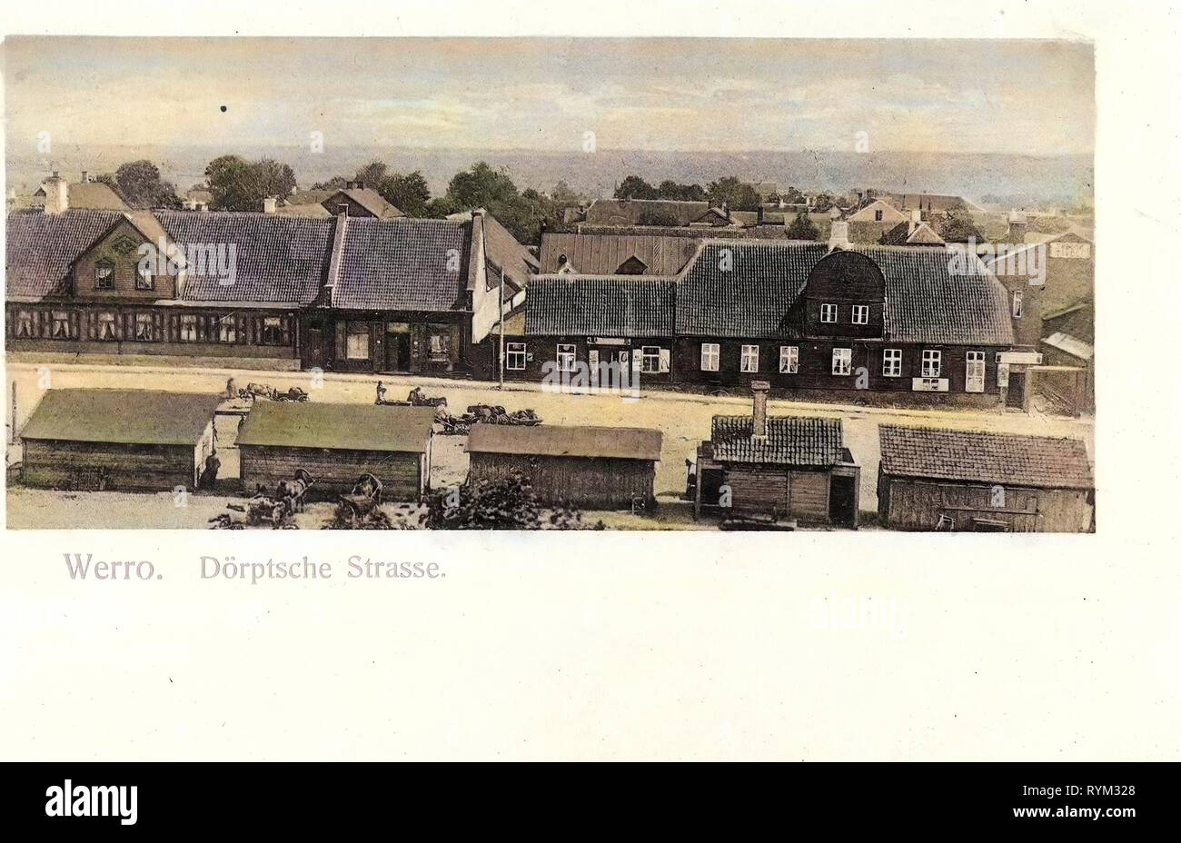 Bâtiments à Võru, 1906, Comté de Võru, o, Dörptsche Straße Banque D'Images