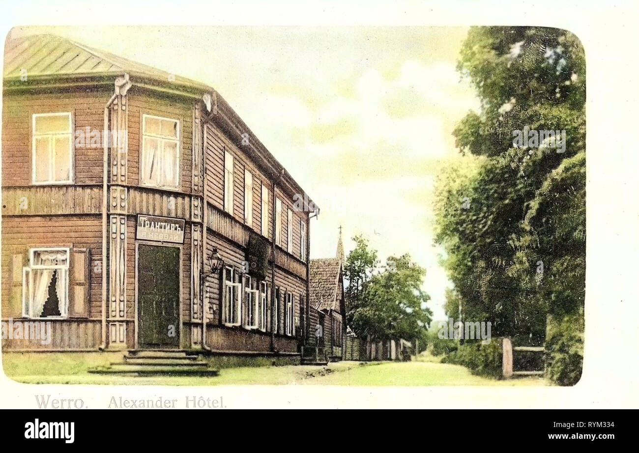 Hôtels en Estonie, les bâtiments à Võru, 1906, Comté de Võru, o, Alexander Hotel Banque D'Images
