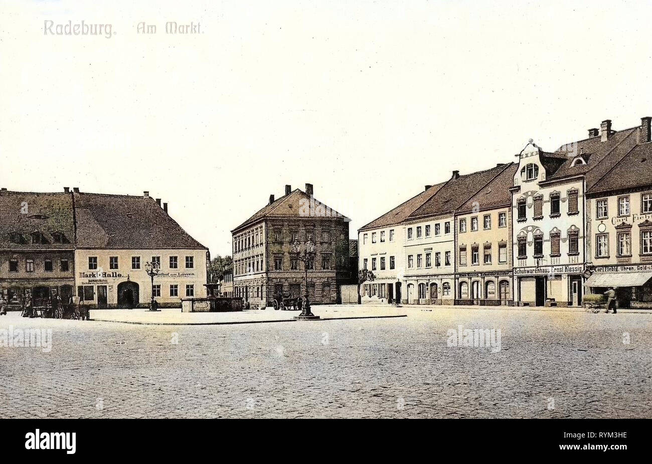 Markt (Radeburg), 1908, Landkreis Meißen, Radeburg, Am Markt, Allemagne Banque D'Images