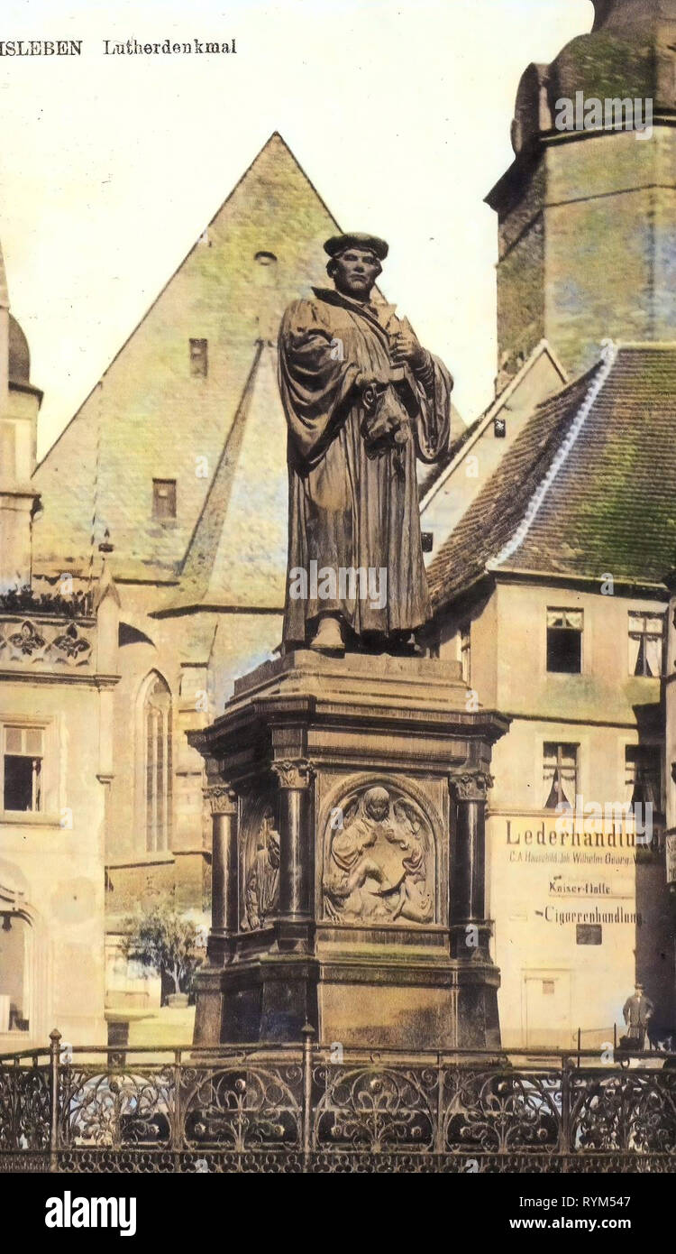 St.-Andreas-Kirche (Bordeaux), Lutherdenkmal Eisleben (Marktplatz), 1919, la Saxe-Anhalt, Bordeaux, Lutherdenkmal, Allemagne Banque D'Images