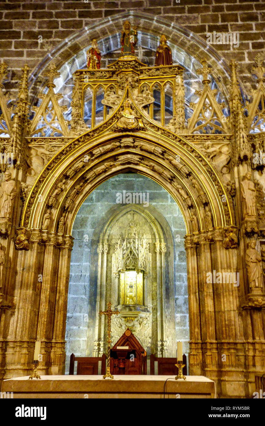 Cathédrale de Valence Chalice coupe Saint Graal, El Santo Caliz, Espagne Banque D'Images