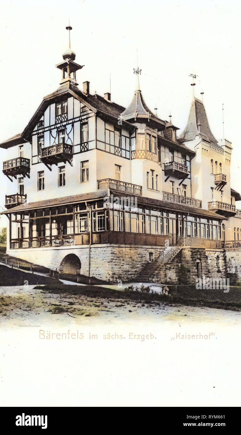 Bâtiments Spa en Saxe, Gasthaus Falkenhain, 1903, Landkreis Sächsische Schweiz-Osterzgebirge, Kaiserhof, Allemagne Banque D'Images