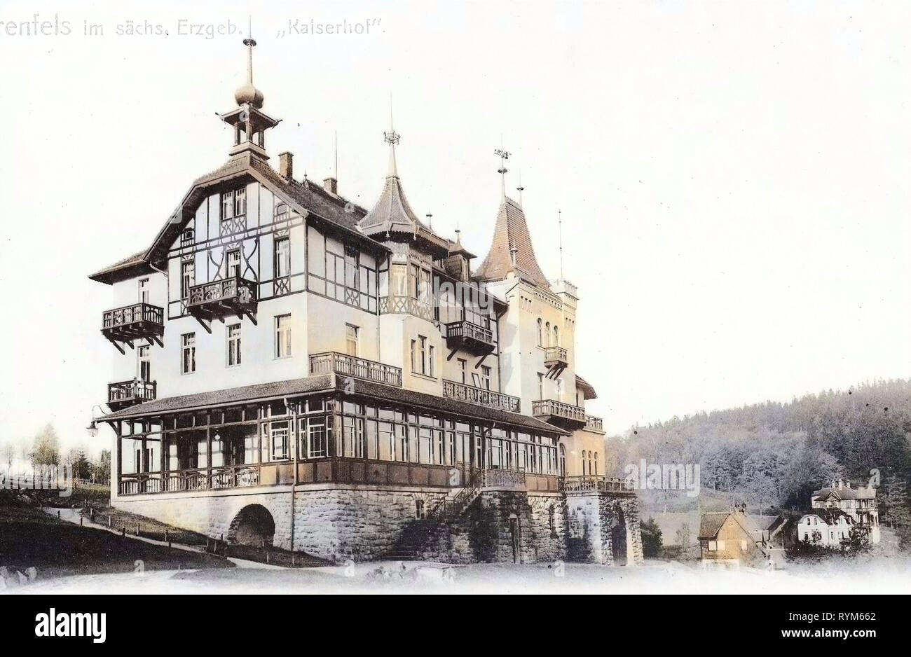 Bâtiments Spa en Saxe, Gasthaus Falkenhain, 1903, Landkreis Sächsische Schweiz-Osterzgebirge, Kaiserhof, Allemagne Banque D'Images