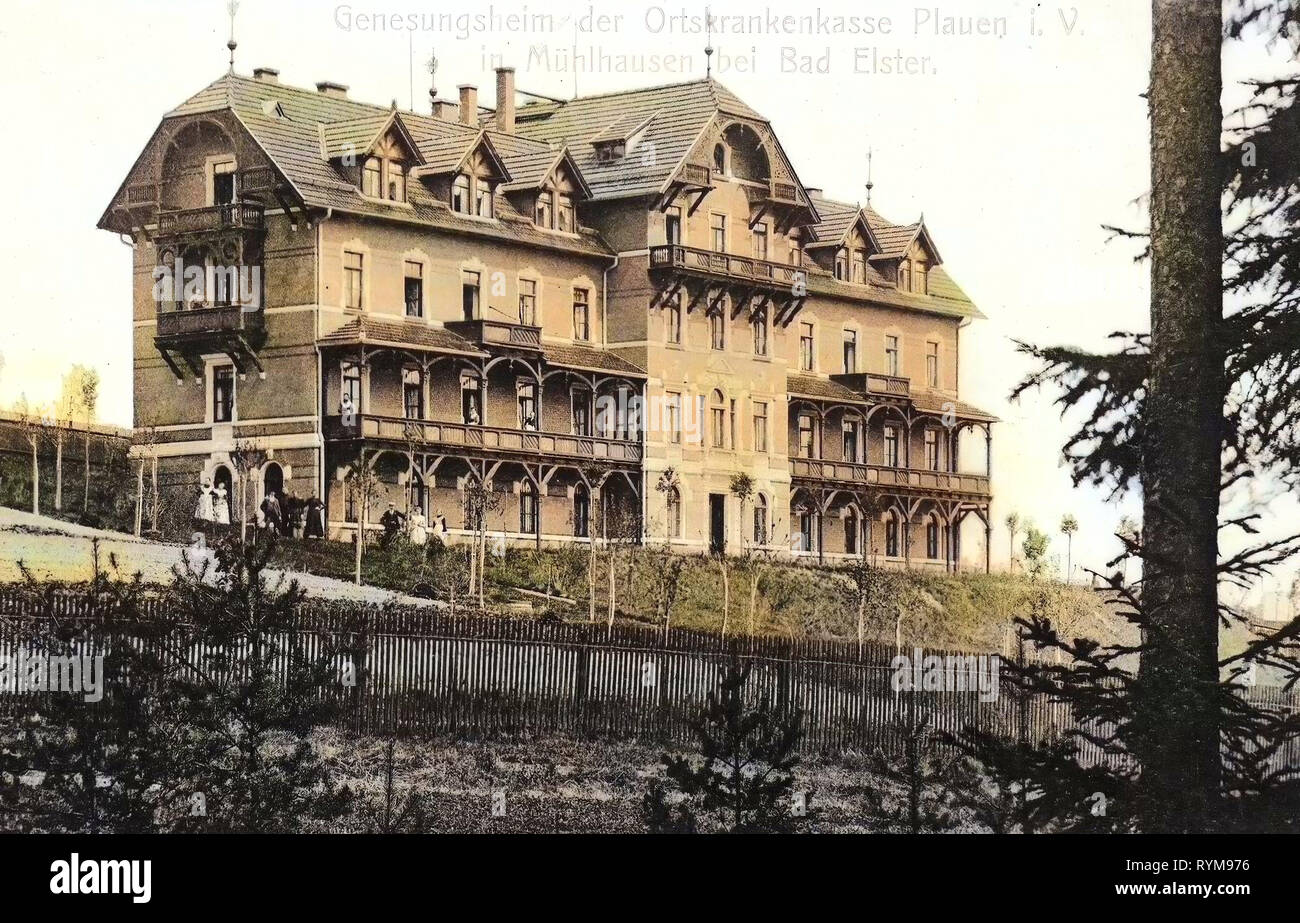 Bâtiments Spa en Saxe, 1903, Vogtlandkreis, Mühlhausen, Genesungsheim der Ortskrankenkasse Plauen, ALLEMAGNE Banque D'Images