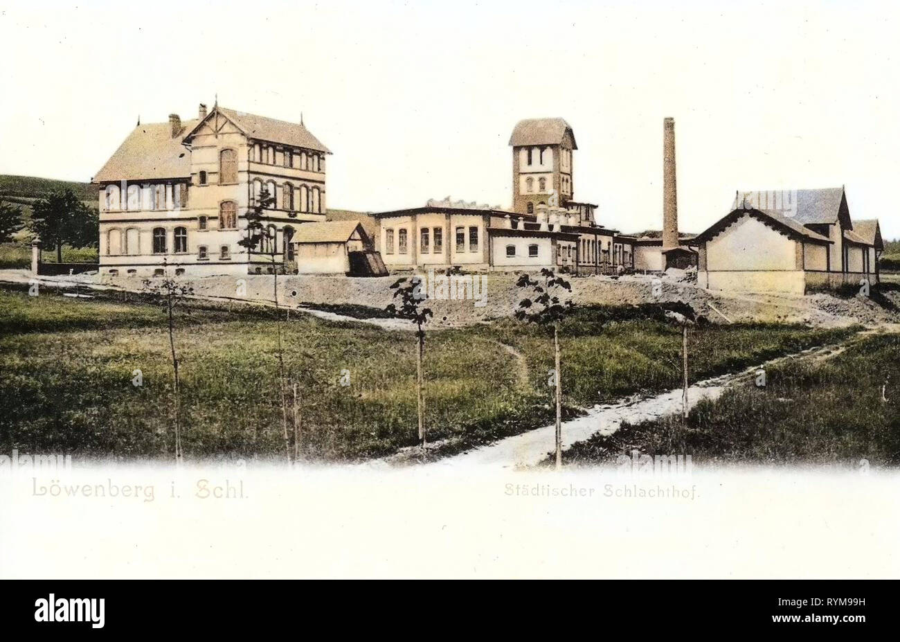 Les abattoirs en Pologne, l'histoire de Lwówek Śląski, 1903, Basse-silésie, Löwenberg, Anhaltisches Theater Dessau Städtischer Banque D'Images