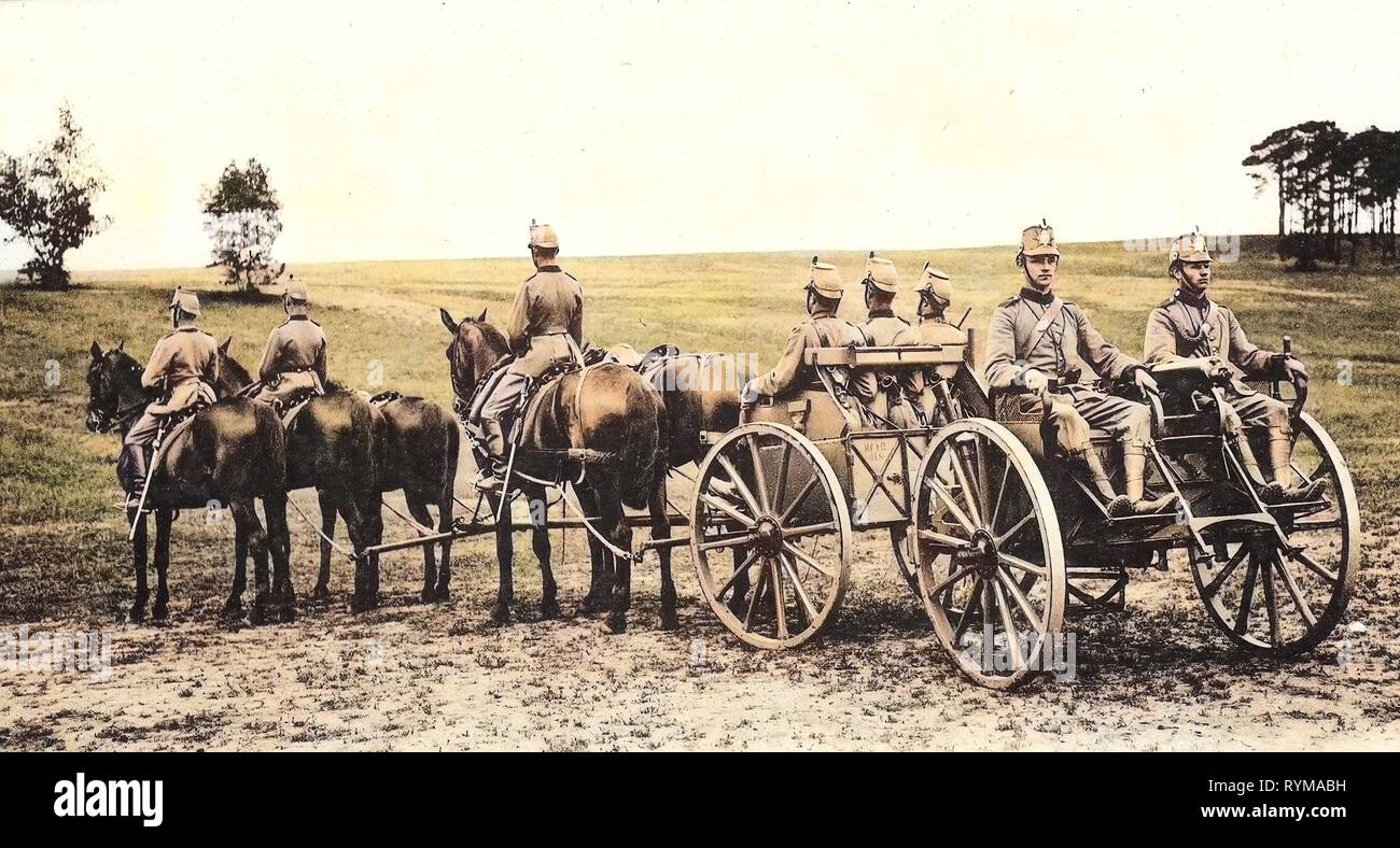 La mitrailleuse Maxim, l'utilisation militaire des chevaux, 1. Königlich Sächsische Maschinengewehr-Abteilung Nr. 12, 1905 cartes postales, 1905, 1. Königlich Sächsische Maschinengewehr Abteilung 12, Nr. Banque D'Images