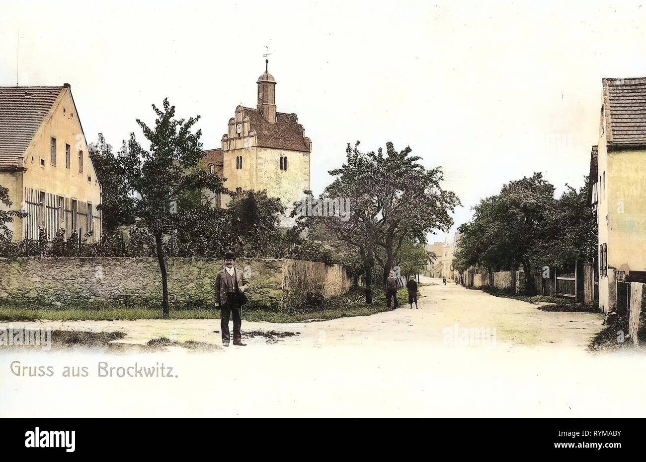 Églises à Landkreis Meißen, Brockwitz, 1905, Landkreis Meißen, Ortsansicht, Allemagne Banque D'Images