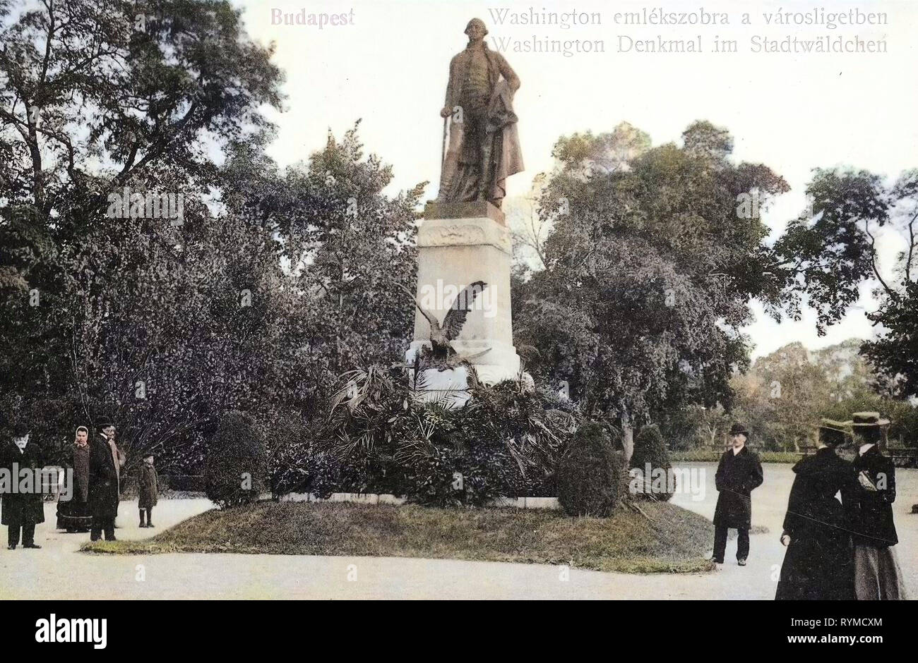 Statue de George Washington par Gyula Bezerédi, 1906, Budapest, Washington, Denkmal im Stadtwäldchen, Hongrie Banque D'Images