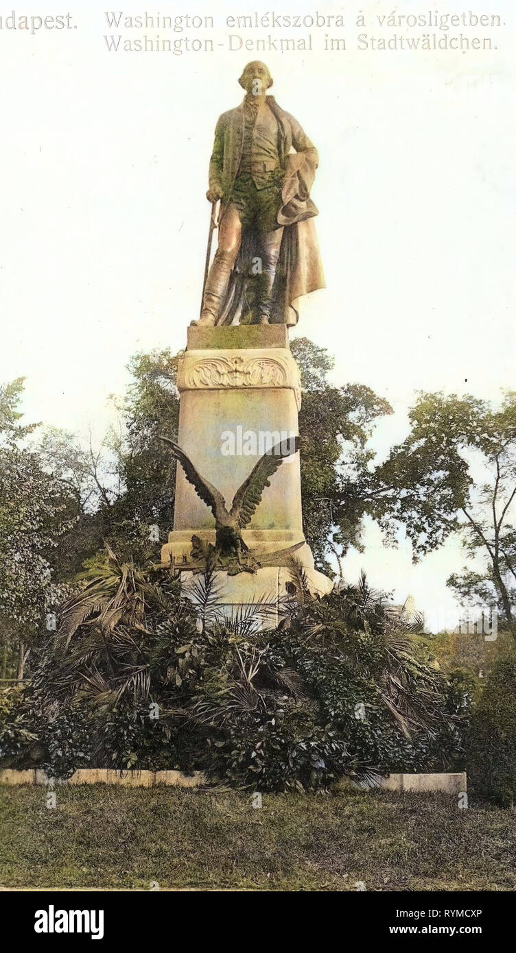 Statue de George Washington par Gyula Bezerédi, 1906, Budapest, Washington, Denkmal im Stadtwäldchen, Hongrie Banque D'Images